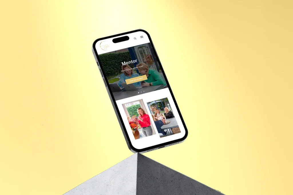 Mobiele weergave van het webdesign voor Geraldine Septer, geoptimaliseerd voor een smartphone.